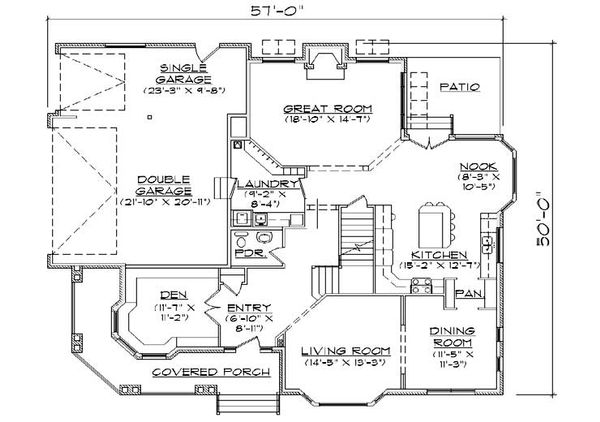 Dream House Plan - Traditional Floor Plan - Main Floor Plan #5-457