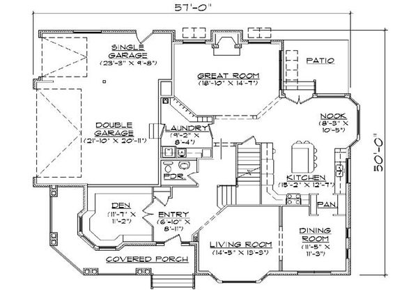 Traditional Floor Plan - Main Floor Plan #5-457