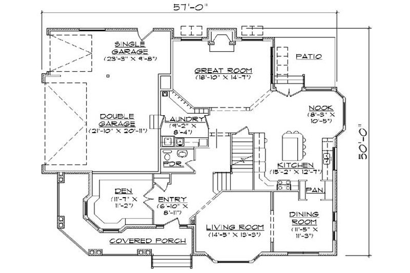 Dream House Plan - Floor Plan - Main Floor for Traditional House Plan #5-457 - 3 bed, 4.5 bath