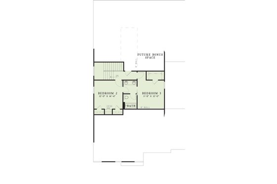 Floor Plan - Upper Floor for Craftsman House Plan #17-2063 - 3 bed, 2.5 bath