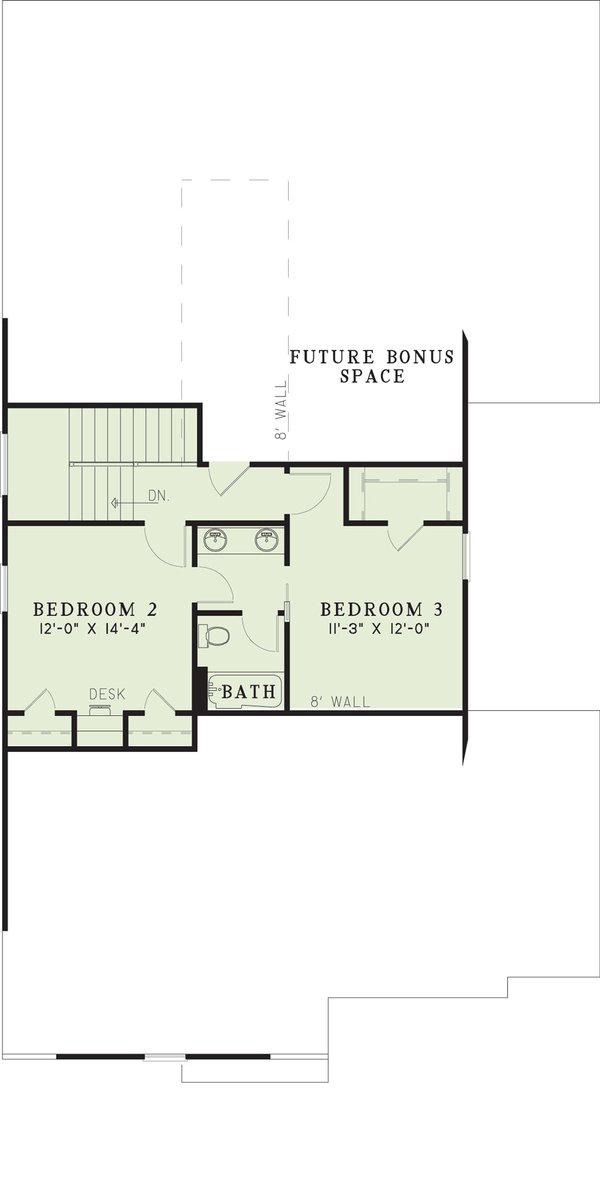 Craftsman Floor Plan - Upper Floor Plan #17-2063