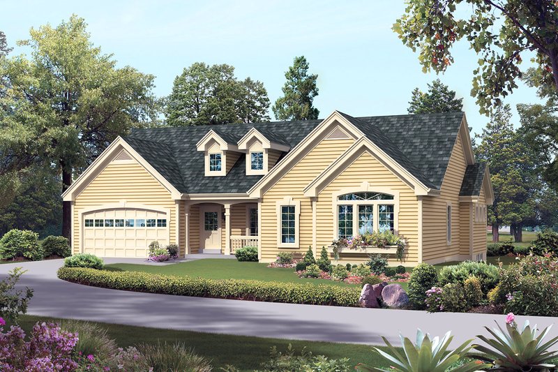 Home Plan - Country Exterior - Front Elevation Plan #57-695