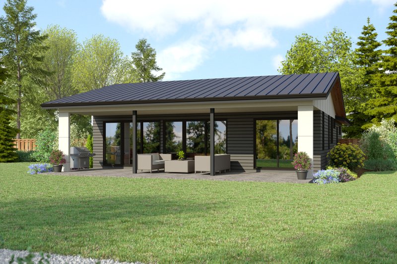 Architectural House Design - Exterior - Rear Elevation for Contemporary House Plan #48-1191 - 3 bed, 2 bath