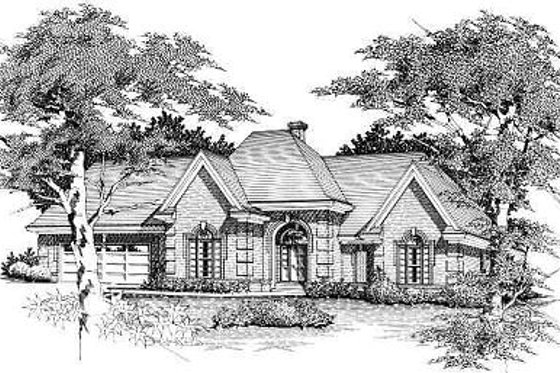 Exterior - Front Elevation for European House Plan #329-251 - 3 bed, 2 bath