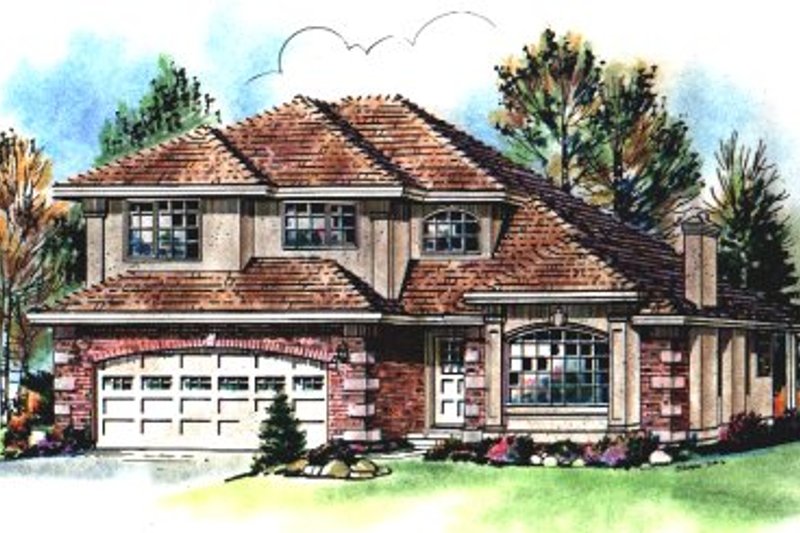 Dream House Plan - European Exterior - Front Elevation Plan #18-238