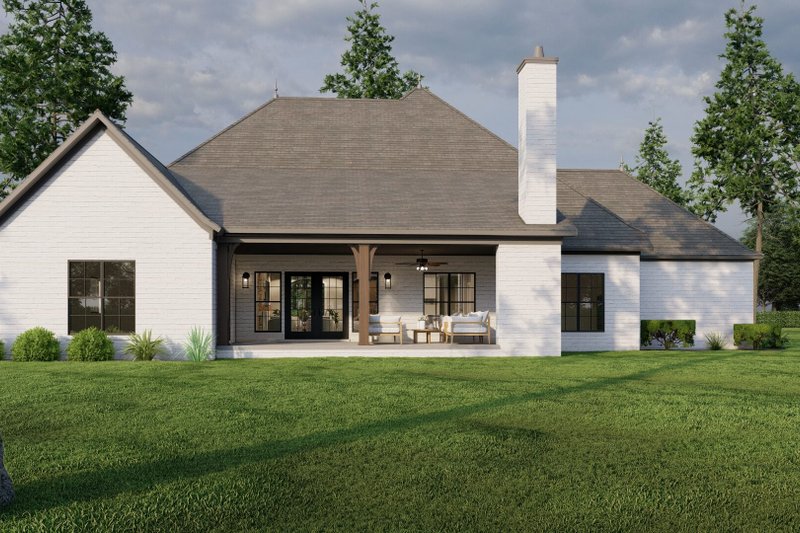 House Blueprint - Exterior - Rear Elevation for European House Plan #17-3440 - 4 bed, 3 bath