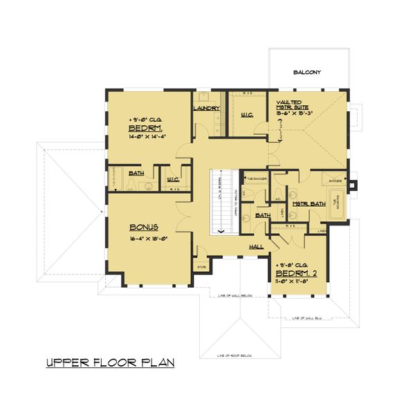 Home Plan - Contemporary Floor Plan - Upper Floor Plan #1066-80