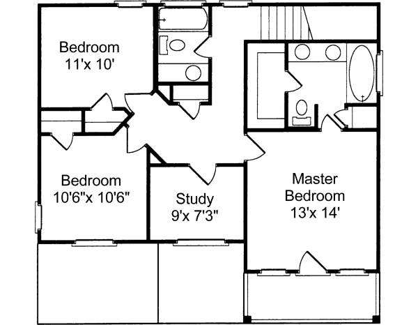Architectural House Design - Beach Floor Plan - Upper Floor Plan #37-150