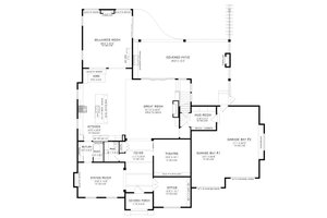 Floor Plan - Main Floor for European House Plan #1086-16 - 4 bed, 3.5 bath