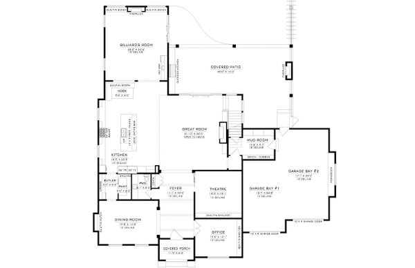 Dream House Plan - European Floor Plan - Main Floor Plan #1086-16