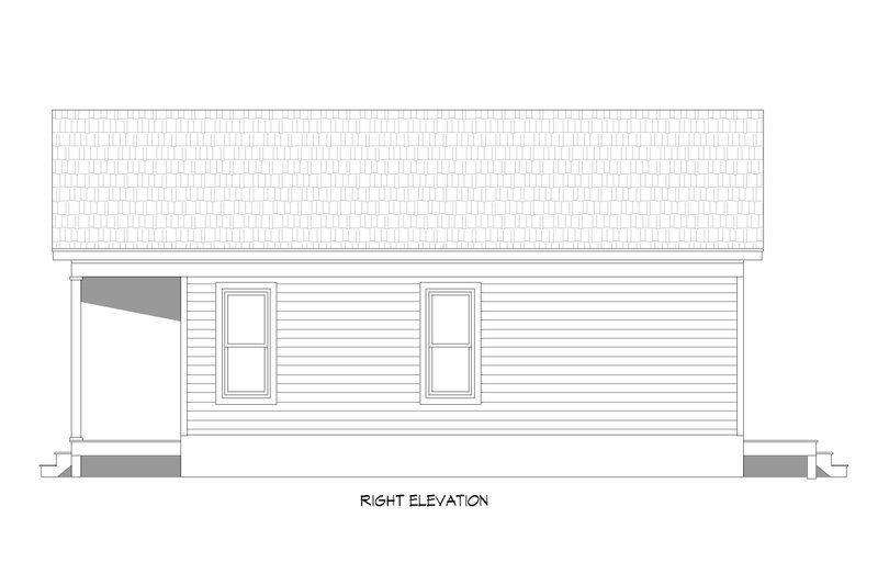 House Blueprint - Exterior - Other Elevation 1 for Cottage House Plan #932-916 - 1 bed, 1 bath