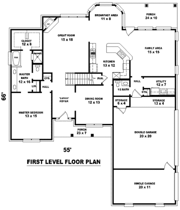 Traditional Floor Plan - Main Floor Plan #81-886