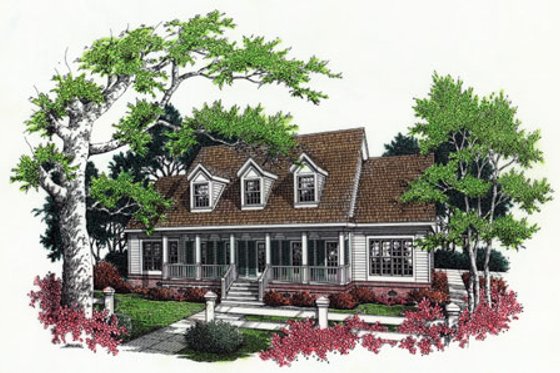 Exterior - Front Elevation for Southern House Plan #45-161 - 4 bed, 3.5 bath