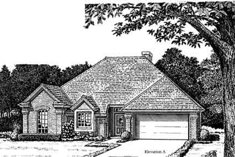 Colonial Style House Plan - 3 Beds 2 Baths 1375 Sq/Ft Plan #310-748