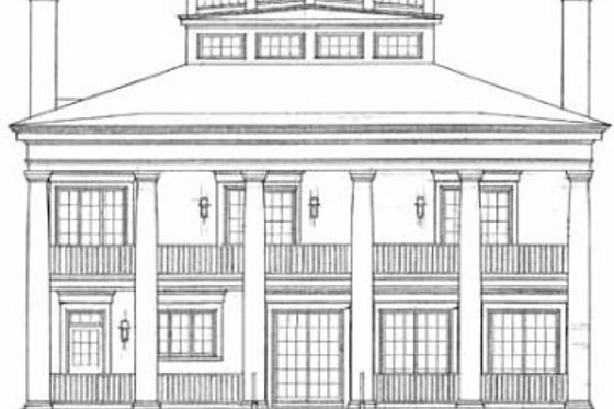 Exterior - Rear Elevation for Classical House Plan #72-188 - 4 bed, 3.5 bath