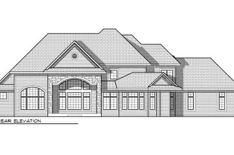 Home Plan - Exterior - Rear Elevation for European House Plan #70-959 - 4 bed, 3.5 bath
