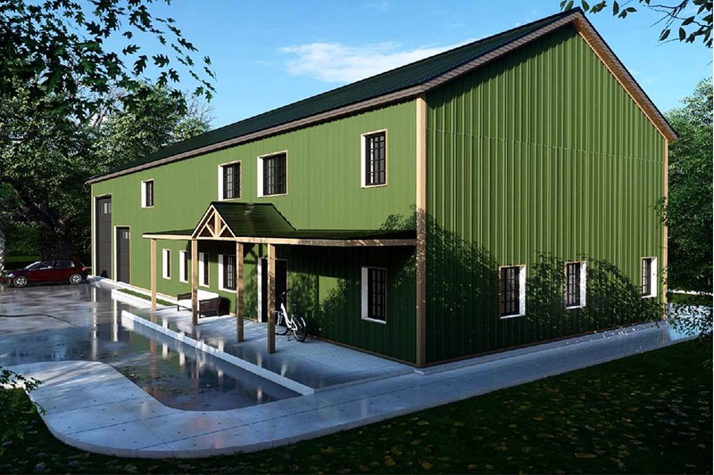 House Design - Exterior - Other Elevation 4 for Barndominium House Plan #1107-33 - 4 bed, 2.5 bath