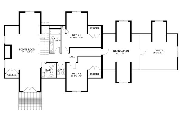 Log Floor Plan - Upper Floor Plan #1060-306