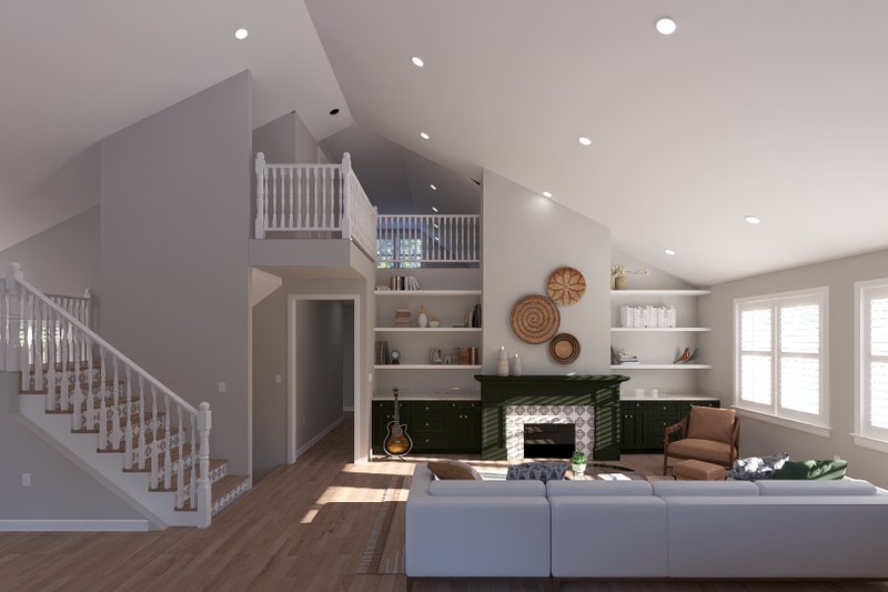 House Blueprint - Interior - Family Room 1 for Craftsman House Plan #1060-479 - 3 bed, 2.5 bath