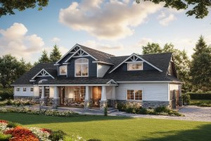 House Blueprint - Craftsman Exterior - Front Elevation Plan #124-582