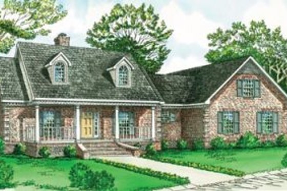 Exterior - Front Elevation for Traditional House Plan #16-185 - 3 bed, 2 bath