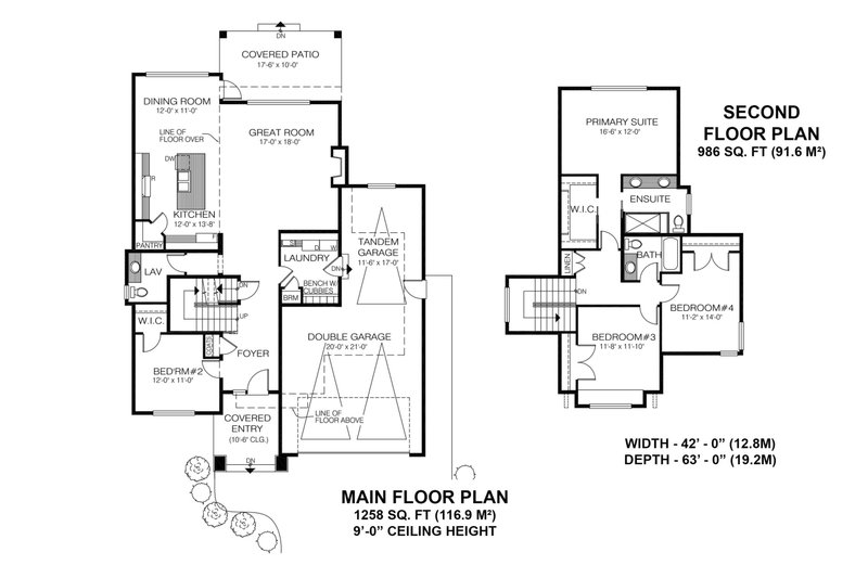 Dream House Plan - Floor Plan - Main Floor for Prairie House Plan #1100-8 - 4 bed, 2.5 bath