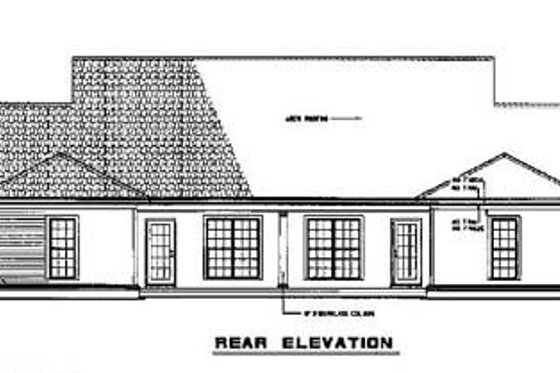 Exterior - Rear Elevation for Country House Plan #17-1084 - 2 bed, 2 bath