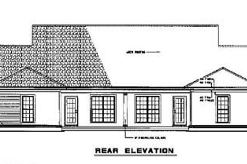 House Design - Exterior - Rear Elevation for Country House Plan #17-1084 - 2 bed, 2 bath