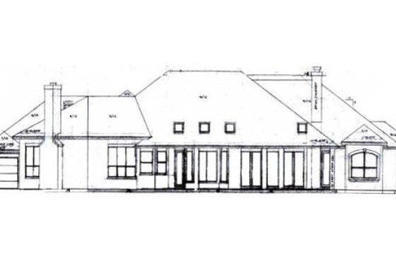 Exterior - Rear Elevation for Mediterranean House Plan #52-194 - 3 bed, 2.5 bath