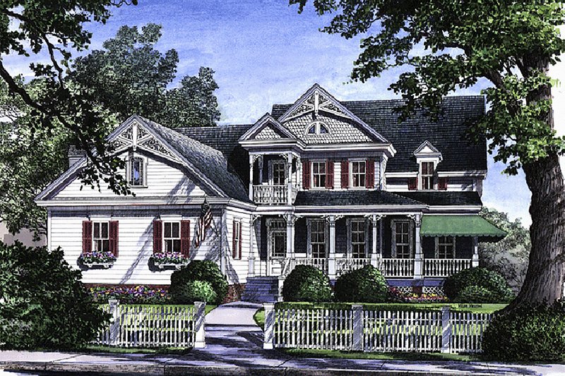 Victorian Style House Plan - 4 Beds 3.5 Baths 2753 Sq/Ft Plan #137-164