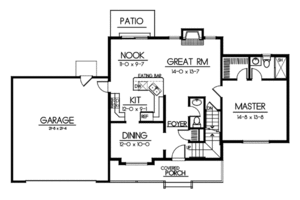Floor Plan - Main Floor for Country House Plan #100-419 - 4 bed, 2.5 bath