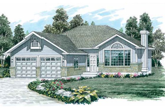 Exterior - Front Elevation for Traditional House Plan #47-232 - 3 bed, 2 bath