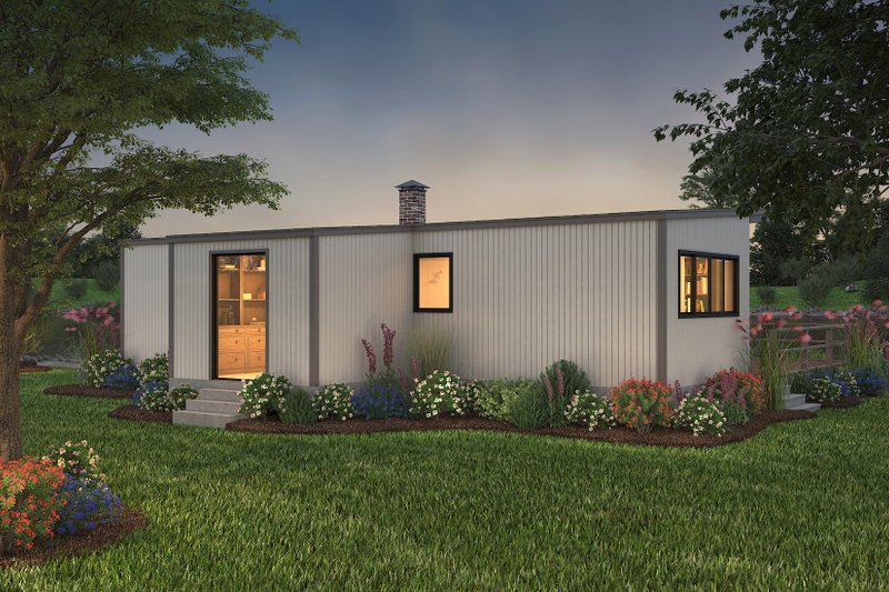 Dream House Plan - Exterior - Rear Elevation 2 for Contemporary House Plan #72-529 - 2 bed, 2 bath