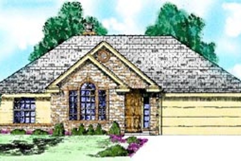 House Blueprint - Traditional Exterior - Front Elevation Plan #52-104