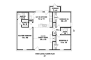 Ranch Style House Plan - 3 Beds 2 Baths 1138 Sq/Ft Plan #81-13860 