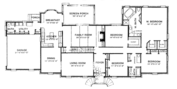 Traditional Floor Plan - Main Floor Plan #10-154