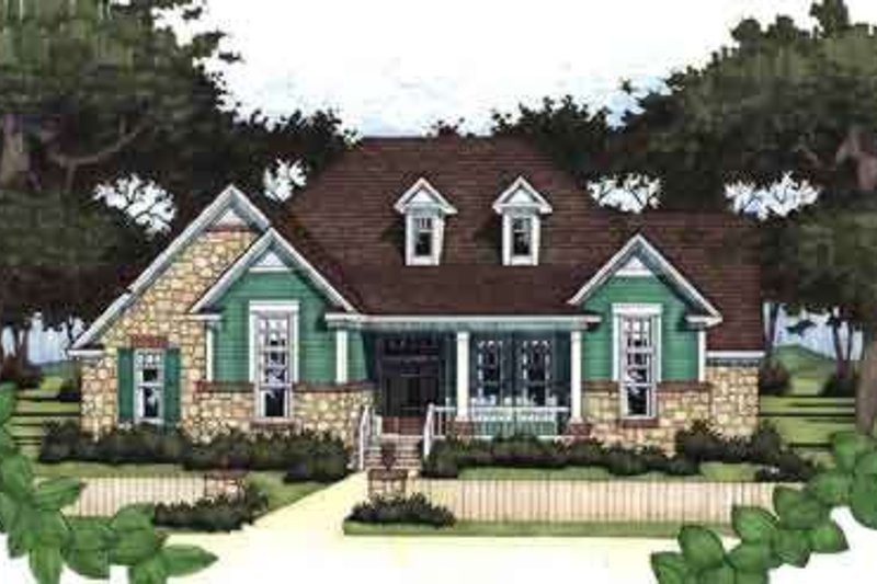 Architectural House Design - Country Exterior - Front Elevation Plan #120-158