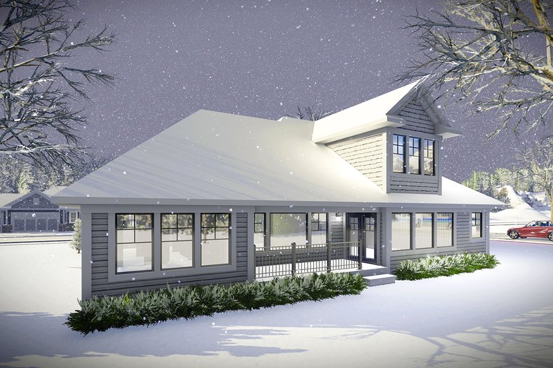 House Design - Exterior - Rear Elevation for Ranch House Plan #70-1461 - 2 bed, 2.5 bath