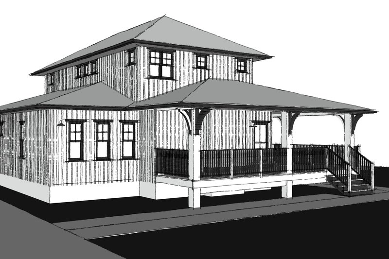 House Plan Design - Exterior - Other Elevation 3 for Farmhouse House Plan #1101-17 - 4 bed, 3 bath