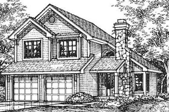 Exterior - Front Elevation for Traditional House Plan #50-147 - 3 bed, 2.5 bath
