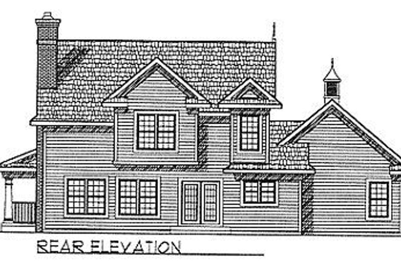 Dream House Plan - Exterior - Rear Elevation for Traditional House Plan #70-201 - 3 bed, 2.5 bath