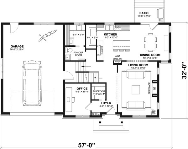 Home Plan - Farmhouse Floor Plan - Main Floor Plan #23-2392