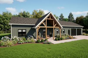 Exterior - Front Elevation for Barndominium House Plan #48-1212 - 4 bed, 3.5 bath