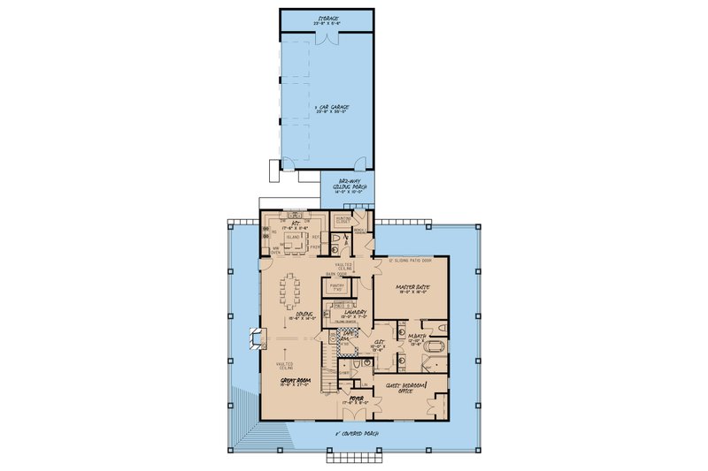 House Plan Design - Floor Plan - Main Floor for Country House Plan #923-30 - 4 bed, 3.5 bath