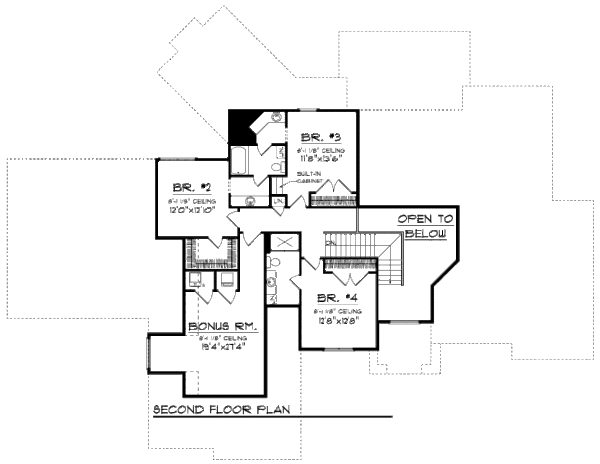 House Design - European Floor Plan - Upper Floor Plan #70-959