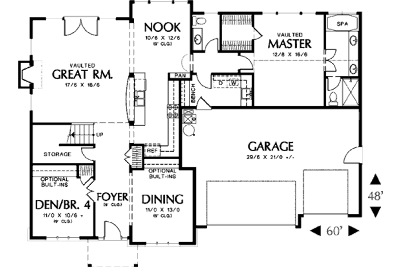 Dream House Plan - Floor Plan - Main Floor for Craftsman House Plan #48-392 - 3 bed, 2.5 bath