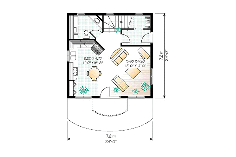 Home Plan - Floor Plan - Main Floor for Country House Plan #23-2165 - 1 bed, 1.5 bath