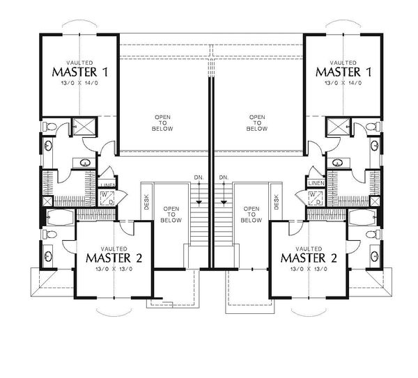 Dream House Plan - Craftsman Floor Plan - Upper Floor Plan #48-549