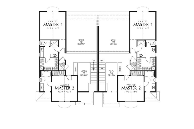 Home Plan - Floor Plan - Upper Floor for Craftsman House Plan #48-549 - 2 bed, 2.5 bath