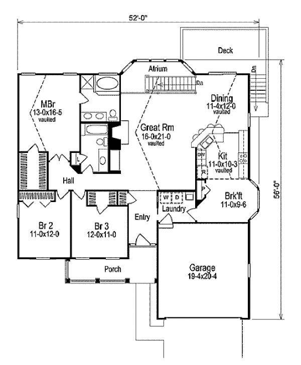 Home Plan - Traditional Floor Plan - Main Floor Plan #57-271